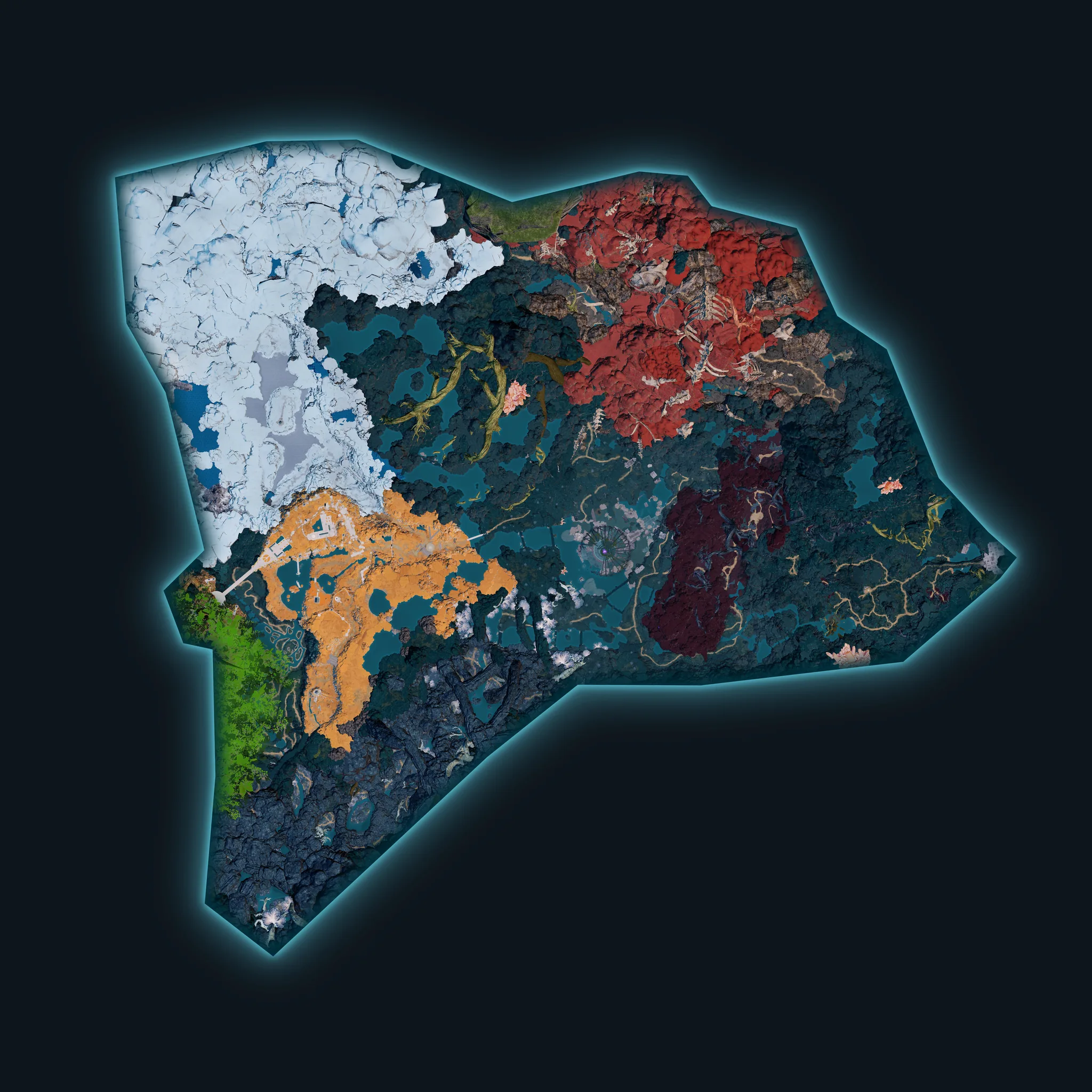 Habitat locations on the World Tree map